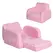 HOMCOM 2-in-1 Kids Armchair, Toddler Sofa Bed, with Wood Frame, for Bedroom, Playroom - Pink - 1