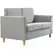 HOMCOM Compact Loveseat Sofa, Modern 2 Seater Sofa for Living Room with Wood Legs and Armrests, Light Grey - 1