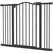 PawHut Metal 74-100cm Adjustable Pet Gate Safety Barrier w/ Auto-Close Door Black - 1