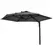 Outsunny 2.5m Wall Mounted Parasol, Hand to Push Outdoor Patio Umbrella with 180 Degree Rotatable Canopy for Porch, Deck, Garden, 250 cm, Dark Grey - 1