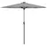 Outsunny 2.65m Garden Parasol, with LED Lights - Light Grey - 1