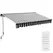 Outsunny 2.5 x 3.5m Aluminium Frame Electric Awning, with Remote - Grey/White - 1