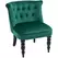 HOMCOM Velvet-Feel Wingback Accent Chair, with Wooden Legs - Green - 1