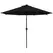 Outsunny 2.7m Outdoor Patio Garden Umbrella Parasol with Tilt Crank and 24 LEDs Lights, Black - 1