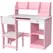 ZONEKIZ Two-Piece Kids Desk and Chair Set with Storage, for Ages 5-8 Years - Pink - 1