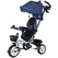 HOMCOM Metal Frame 6 in 1 Baby Push Tricycle with Parent Handle for 1-5 Years Old, Dark Blue - 1
