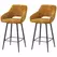 HOMCOM Set of Two Velvet-Feel Bar Stools - Brown - 1