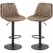 HOMCOM Bar Stools Set of 2, Retro Adjustable Kitchen Stool, Swivel PU Leather Upholstered Bar Chairs with Back, Footrest and Steel Base, Brown - 1
