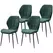 HOMCOM Set of Four Flannel Relaxed Tub Dining Chairs - Green - 1