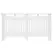 HOMCOM Slatted Radiator Cover Painted Cabinet MDF Lined Grill in White (152L x 19W x 81H cm) - 1