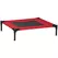 PawHut Raised Dog Bed Cat Elevated Lifted Portable Camping w/ Metal Frame Black and Red (Medium) - 1