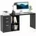 HOMCOM L Shaped Computer Desk, Reversible Home Office Desk with Drawers, File Cabinet and Storage Shelves, Study Table, 117 x 83.5 x 76cm, Black - 1