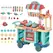 HOMCOM 50 Pcs Kids Kitchen Play set Fast Food Trolley Cart Pretend Playset Toys with Play Food Cashier Register Accessories Gift for Boys Girls Age 3-6 - 1