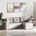 HOMCOM 3 Seater Sofa Bed, Pull Out Sofa Bed with Storage for Living Room, Light Grey - 1