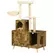PawHut Cat Litter Box Enclosure, with Tree Tower, Cat House, Hammock, Cushion - Rustic Brown - 1