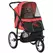 PawHut Foldable Pet Stroller with Three Wheels, for Small, Medium Dogs, Red - 1