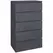 HOMCOM 5-Drawer Modern Dresser, High Gloss Storage Drawer Unit for Bedroom, Grey - 1