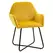 HOMCOM Modern Arm Chair Upholstered Accent Chair with Metal Base for Living Room Yellow - 1