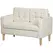 HOMCOM Modern Loveseat Sofa, Compact 2 Seater Sofa with Hidden Storage, 117cm Tufted Cotton Couch with Wood Legs, Cream White - 1