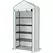 Outsunny 5 Tier Widened Mini Greenhouse with Reinforced PE Cover, Portable Indoor Outdoor Green House with Roll-up Door and Wire Shelves, 90 x 49 x 193cm, White - 1