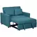 HOMCOM Loveseat Sofa Bed, Convertible Bed Settee with 2 Cushions, Side Pockets for Living Room, Blue - 1