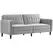 HOMCOM Modern Convertible Sofa Futon Velvet-Touch Tufted Couch Compact Loveseat with Adjustable Split Back, Light Grey - 1