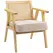 HOMCOM Wooden Rattan Weave Panel Accent Chair - Natural Finish - 1