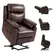 HOMCOM Faux Leather 70° Electric Riser Recliner Chair, Dark Brown - 1