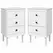 HOMCOM Set of Two Three-Drawer Bedside Tables - White - 1