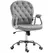 Vinsetto Office Chair Ergonomic 360° Swivel PU Diamante Padded Base 5 Castor Wheels for Home Work Grey - 1
