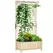 Outsunny Raised Bed with Drainage Holes, Wood Planter with Trellis for Climbing Plants to Grow Vegetables, Flowers, Natural - 1