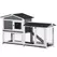 PawHut Wooden 2-Tier Rabbit Hutch w/ Tray Ramp Grey - 1