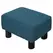 HOMCOM Linen Fabric Footstool Ottoman Cube with 4 Plastic Legs, Blue - 1