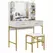HOMCOM Dressing Table with Lighted Mirror, Cushioned Stool, Drawers, Shelves, LED Makeup Vanity Desk Set, Modern Dresser Vanity Table for Bedroom, White - 1