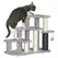 PawHut 2-in-1 Cat Tree, Pet Stairs w/ Scratching Post, Toy Balls, for Bed, Sofa, Couch, Light Grey - 1