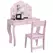 AIYAPLAY Kids Dressing Table Sets with Stool and Tri-Fold Mirror, Drawer for Playroom, Bedroom - Pink - 1