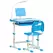 HOMCOM Kids Study Desk and Chair Set w/ Adjustable Height, Storage, Drawer, Blue - 1