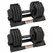 SPORTNOW 2 x 24KG Adjustable Dumbbells Set, 4-in-1 Weights Set with Storage Tray and Non-Slip Handle, Home Gym Fitness Equipment, Black - 1