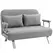 HOMCOM Two-Seater Click-Clack Sofa Bed - Light Grey - 1