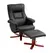 HOMCOM Faux Microfibre Leather Manual Recliner and Footstool Set - Black - 1