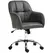 HOMCOM Faux Leather Tub Office Chair, with Wheels - Grey - 1