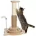 PawHut 49cm 5 in 1 Cat Scratching Post with Sisal Post, Track Ball, Self Grooming Brush, Hanging Toy Ball, Feather, Oak Tone - 1