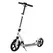 HOMCOM Foldable Kick Scooter with Double Shock Absorption and Big Wheels, Height Adjustable Aluminium Frame Big Wheel Scooter for 14+ Teens Adult - White - 1