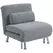 HOMCOM Single Velvet-Feel Sleeper Chair - Grey - 1