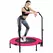 HOMCOM 40" Foldable Mini Fitness Trampoline, with Adjustable Foam Handle, Pink - 1