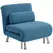 HOMCOM Single Velvet-Feel Sleeper Chair - Blue - 1