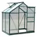 Outsunny 6 x 4ft Polycarbonate Greenhouse, Large Walk-In Green House with Slide Door and Window, Garden Plants Grow House with Aluminium Frame and Foundation, Dark Green - 1