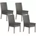Outsunny Set of Four Armless Rattan Garden Chairs - Dark Grey - 1