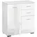 HOMCOM Sideboard, Modern Storage Cabinet with 2 Drawers, 2 Doors and Adjustable Shelf, Kitchen Cabinet for Living Room, Dining Room, High Gloss White - 1