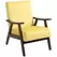 HOMCOM Nordic Accent Chair, Upholstered Velvet Armchair with Solid Wood Frame and Soft Thick Padded for Living Room, Bedroom, Champagne - 1
